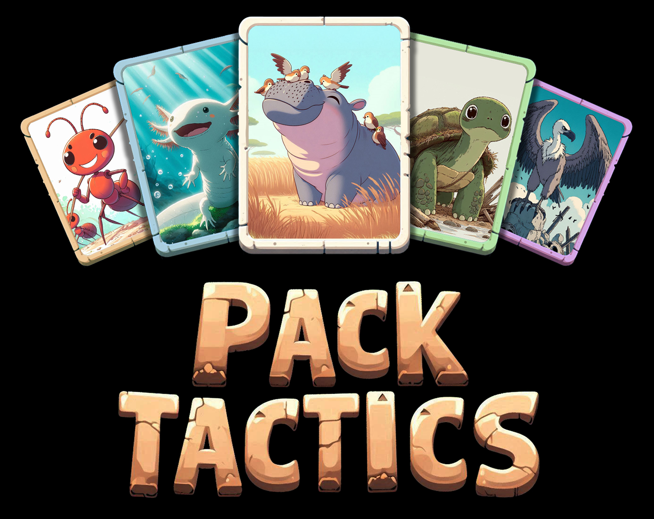 Pack Tactics key art with animal cards